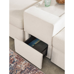 Detail view of Modmax Oyster Storage Console