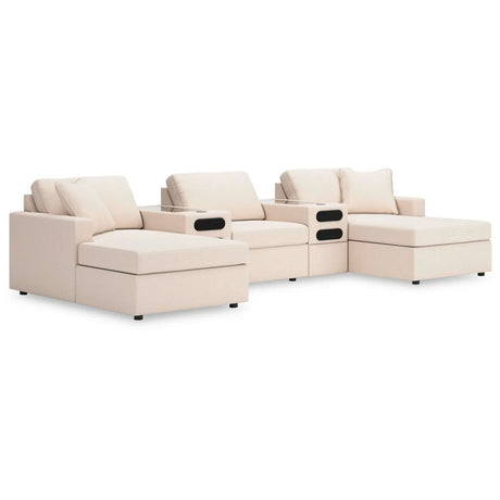 Modmax Oyster 5 Piece Dual Chaise Sectional with Audio Consoles QK1107338
