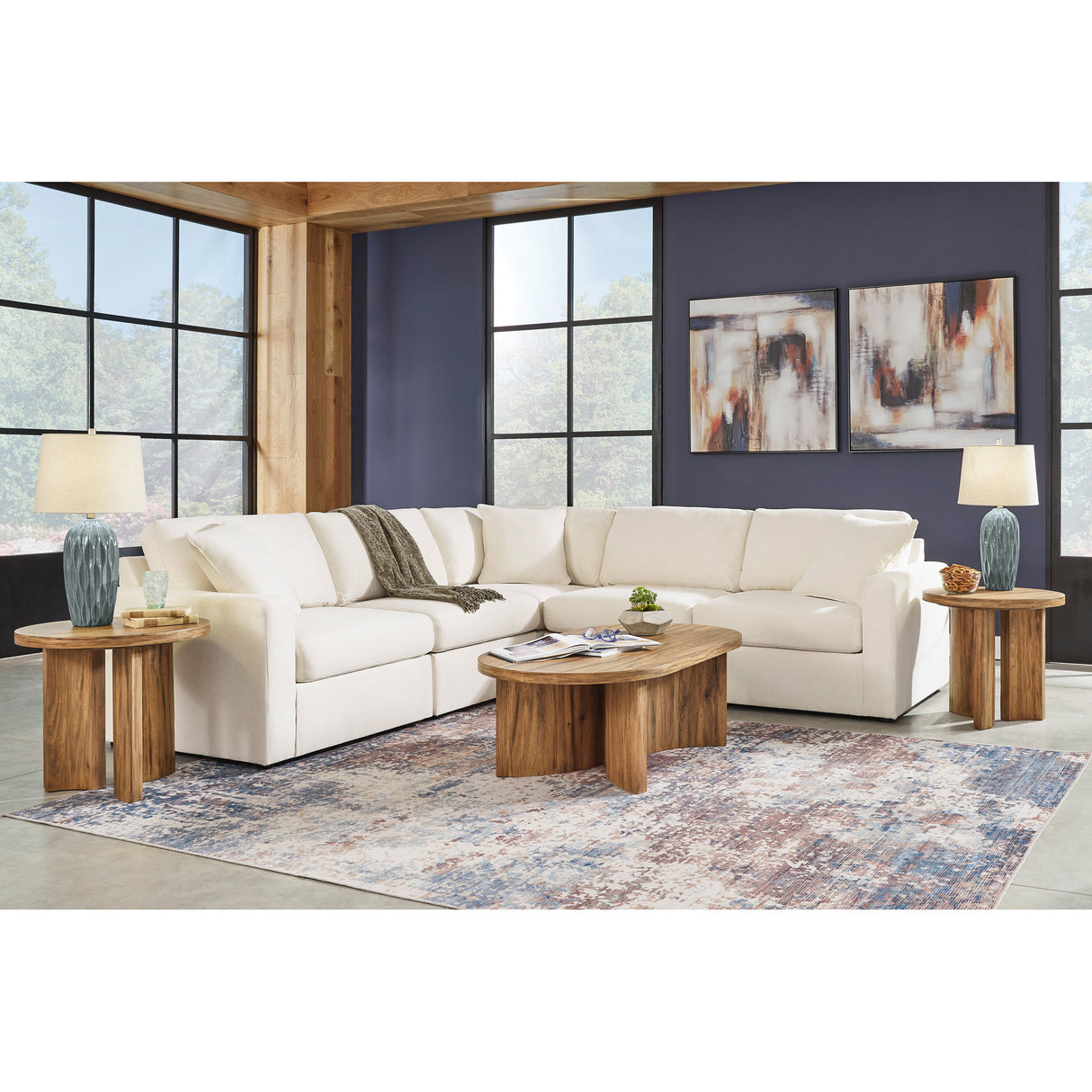 A room setting featuring Modmax Oyster 5 Piece Sectional