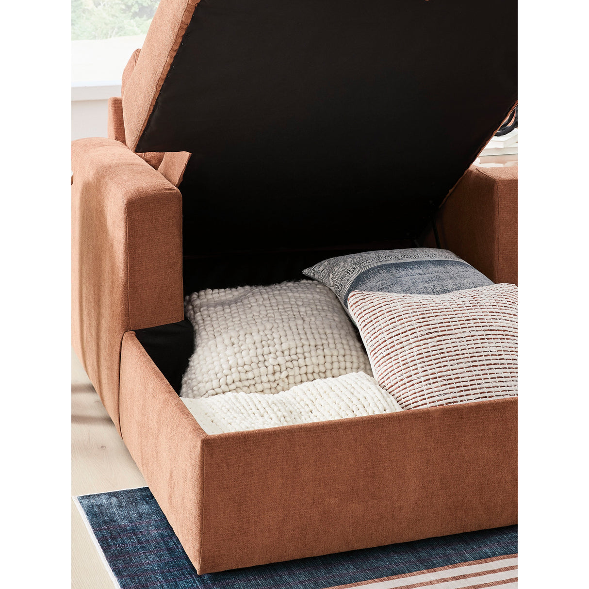 Detail view of Modmax Oyster 6 Piece Left Storage Chaise Sectional