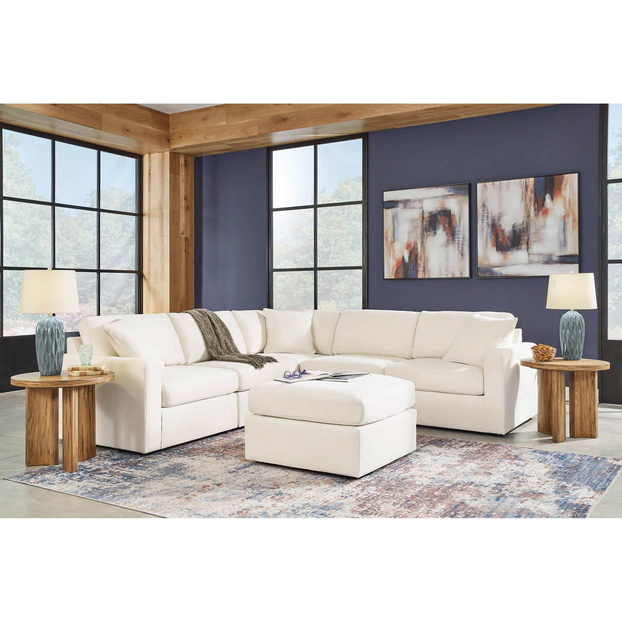 Room setting 2 featuring Modmax Oyster Ottoman