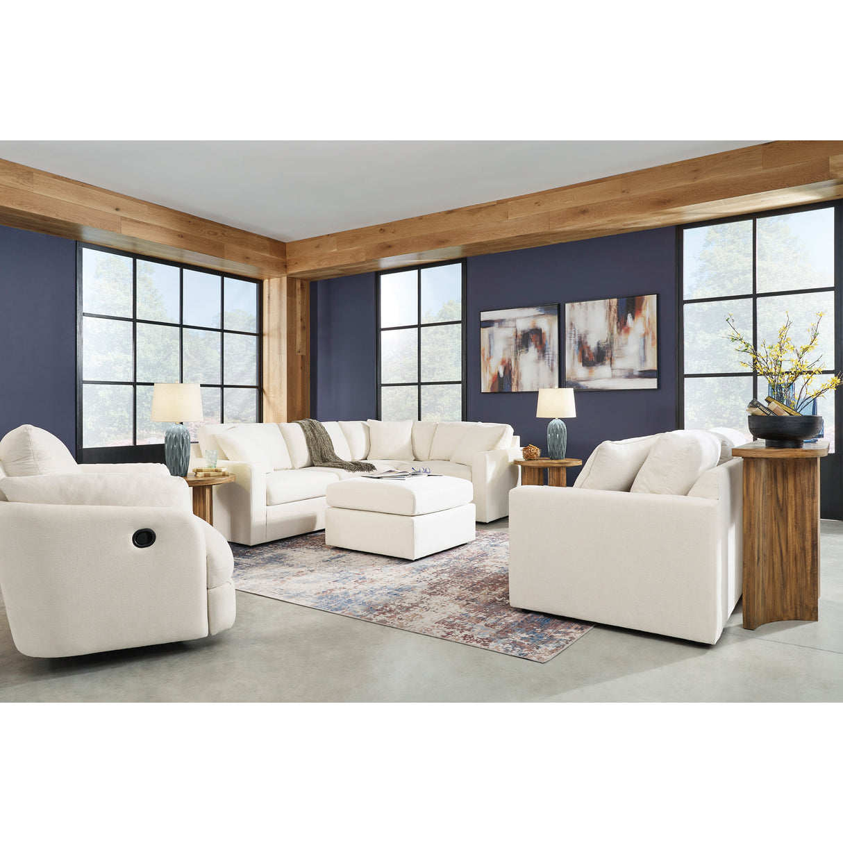 Room setting 3 featuring Modmax Oyster Ottoman