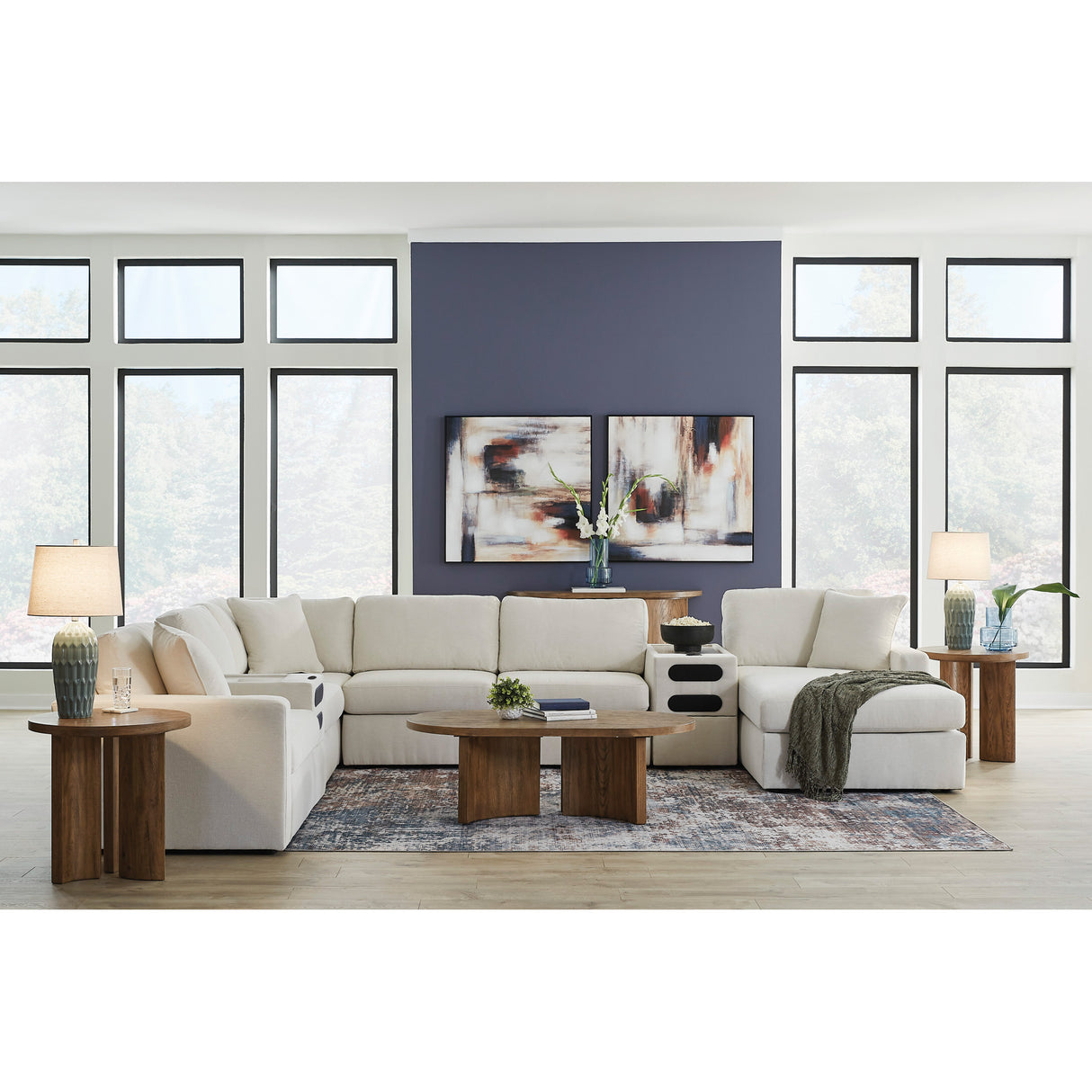 A room setting featuring Modmax Oyster Right Chaise