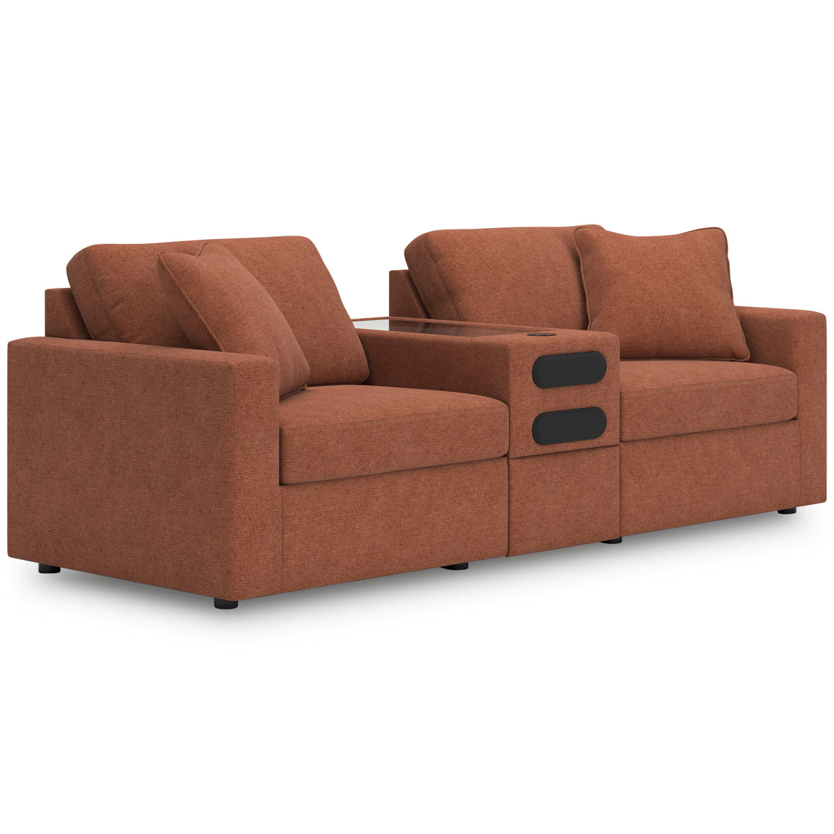 Front right view of Modmax Spice 3 Piece Audio Console Loveseat