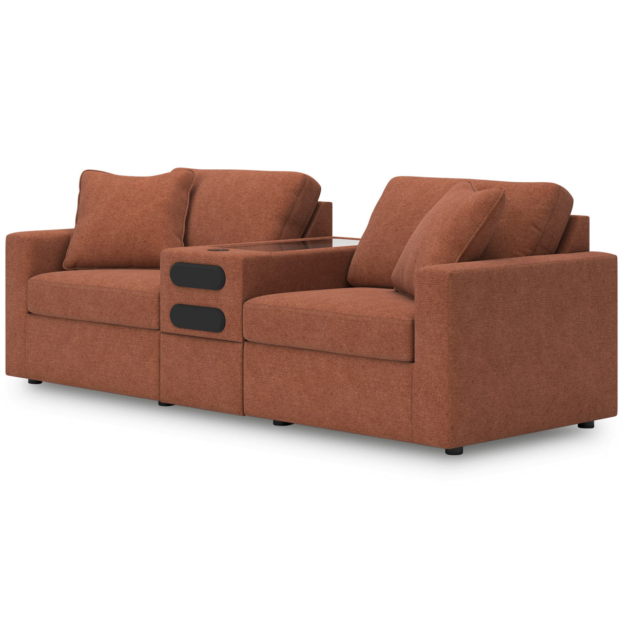 Side view of Modmax Spice 3 Piece Audio Console Loveseat