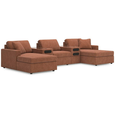 Modmax Spice 5 Piece Dual Chaise Sectional with Audio Consoles QK1107360