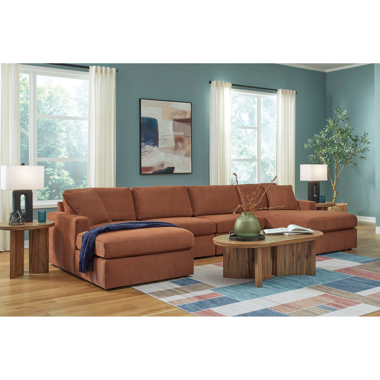 A room setting featuring Modmax Spice 4 Piece Dual Chaise Sectional