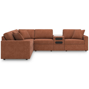 Front right view of Modmax Spice 6 Piece Sectional with Audio Console