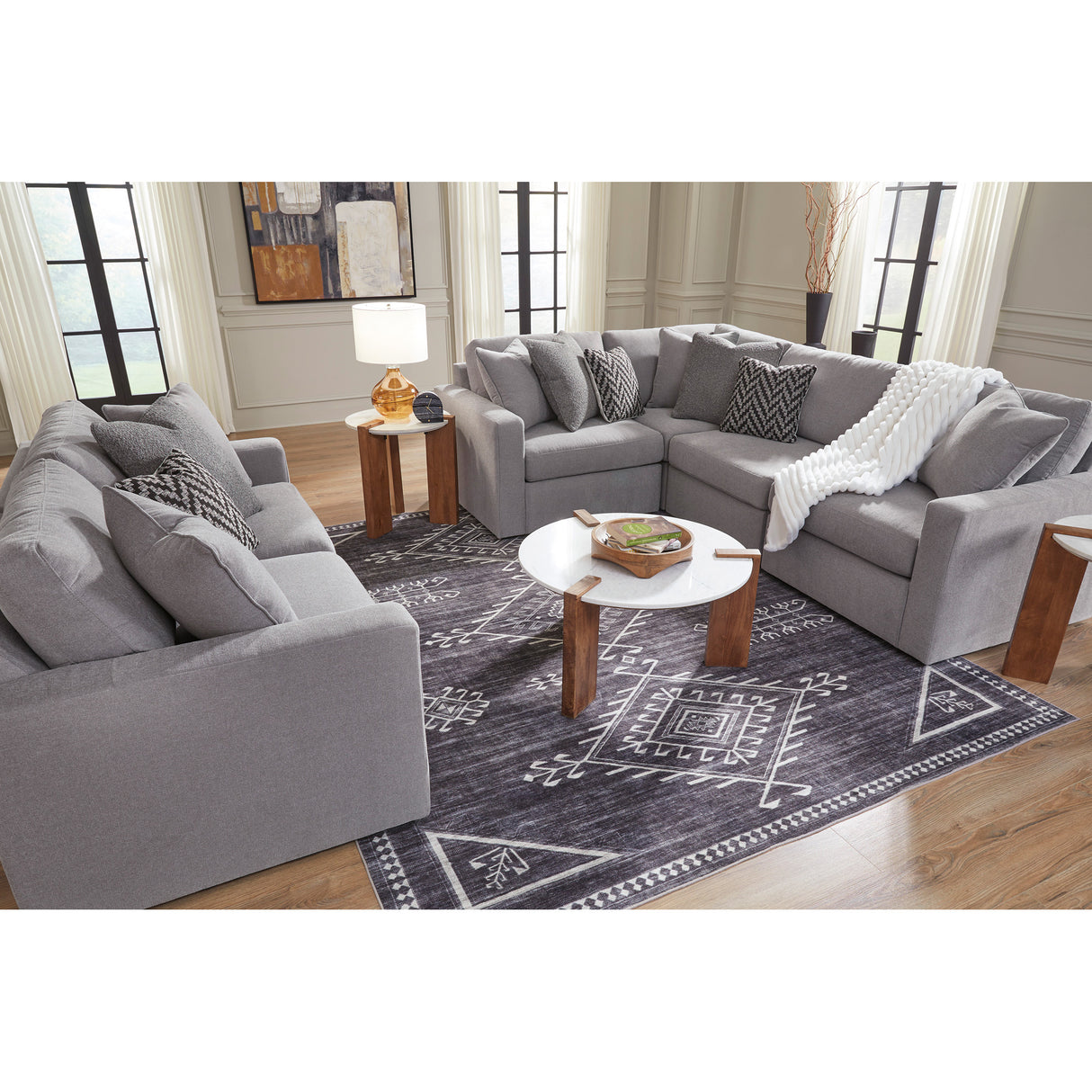 A room setting featuring Modmax Granite Corner Wedge