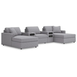 Modmax Granite 5 Piece Dual Chaise Sectional with Audio Consoles QK1107382