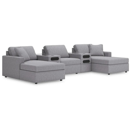 Modmax Granite 5 Piece Dual Chaise Sectional with Audio Consoles QK1107382