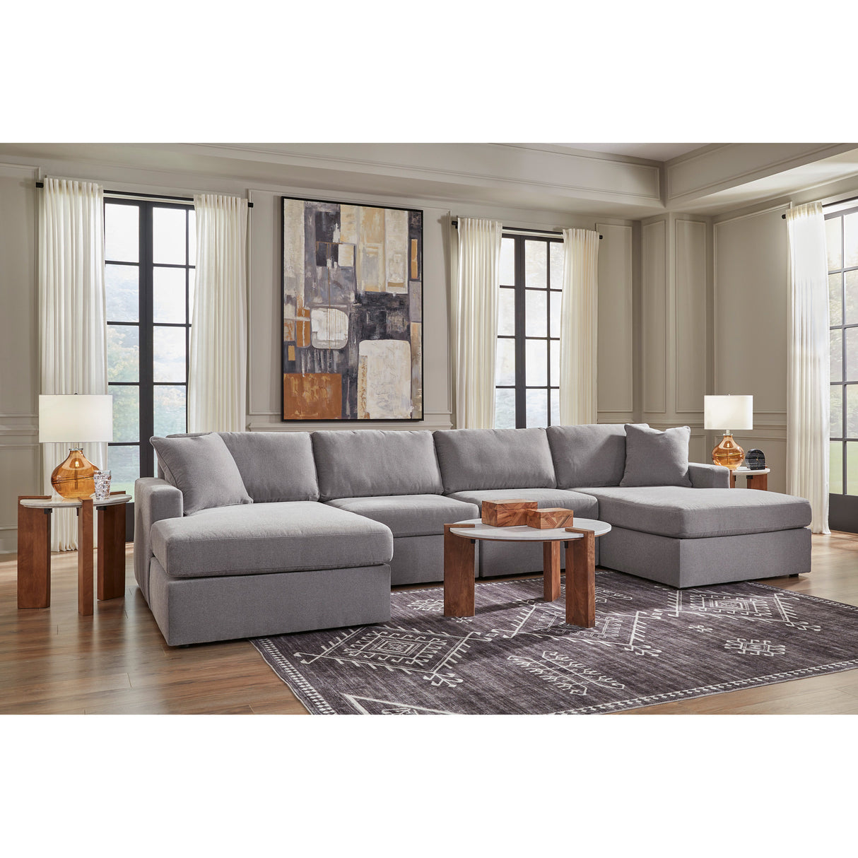A room setting featuring Modmax Granite 4 Piece Dual Chaise Sectional