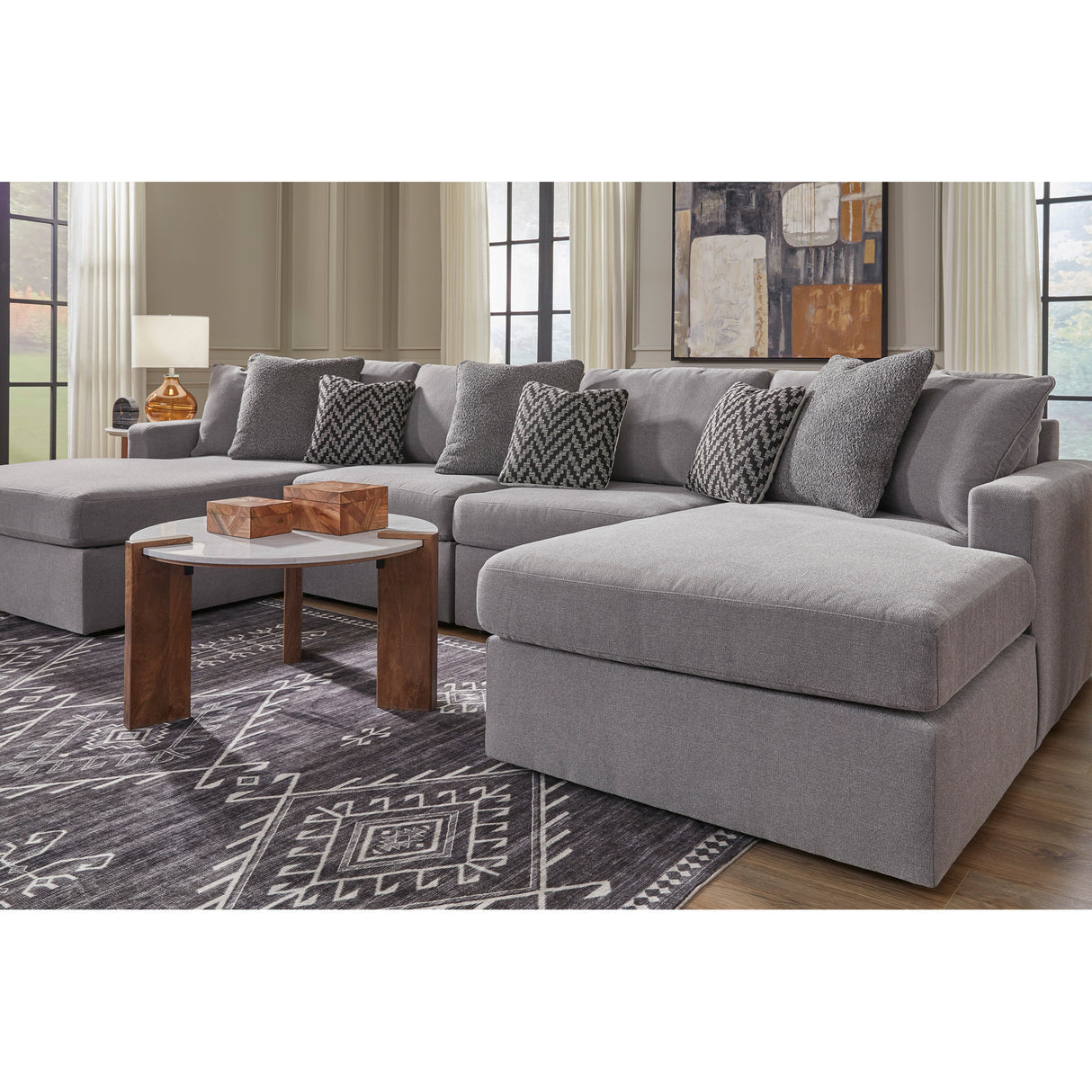 Detail view of Modmax Granite Right Chaise