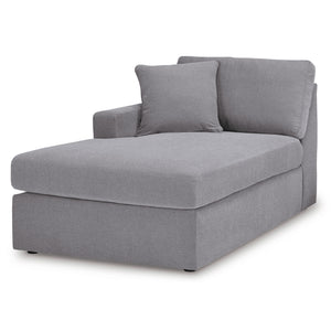 Front right view of Modmax Granite Left Storage Chaise