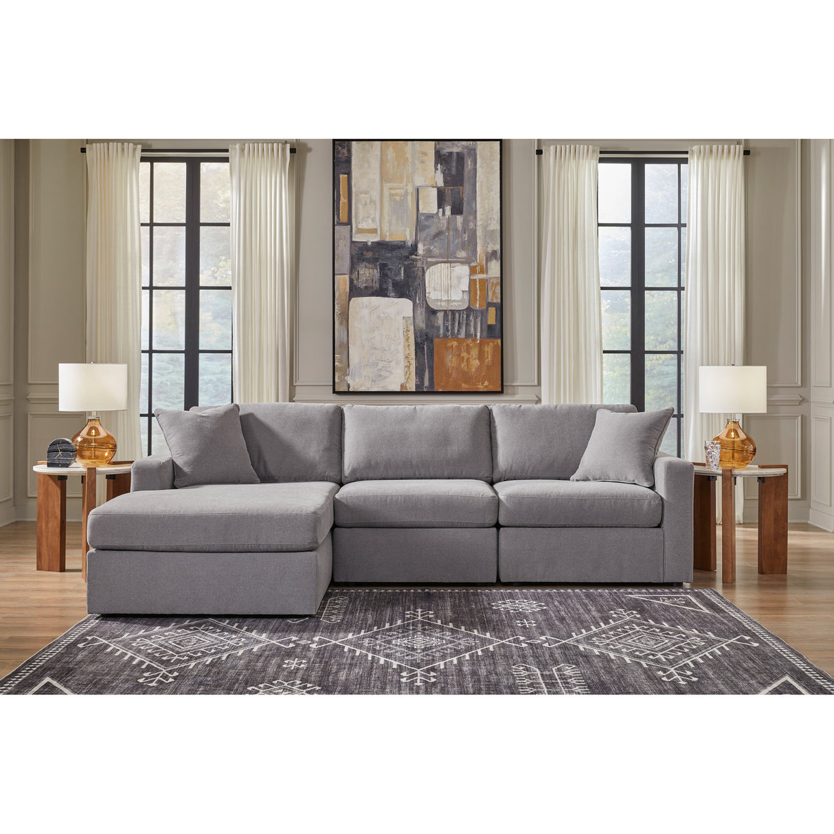 Room setting 3 featuring Modmax Granite Left Storage Chaise