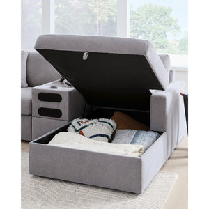 Detail view of Modmax Granite Right Storage Chaise