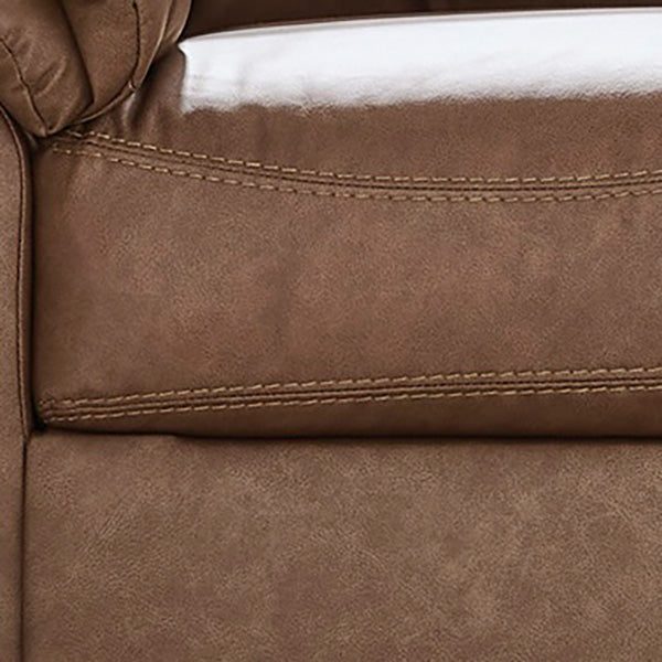 Detail view of Whitlock Caramel Loveseat