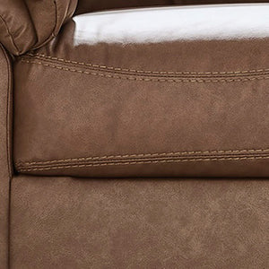 Detail view of Whitlock Caramel Loveseat