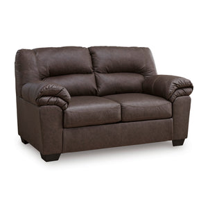 Front right view of Whitlock Umber Loveseat