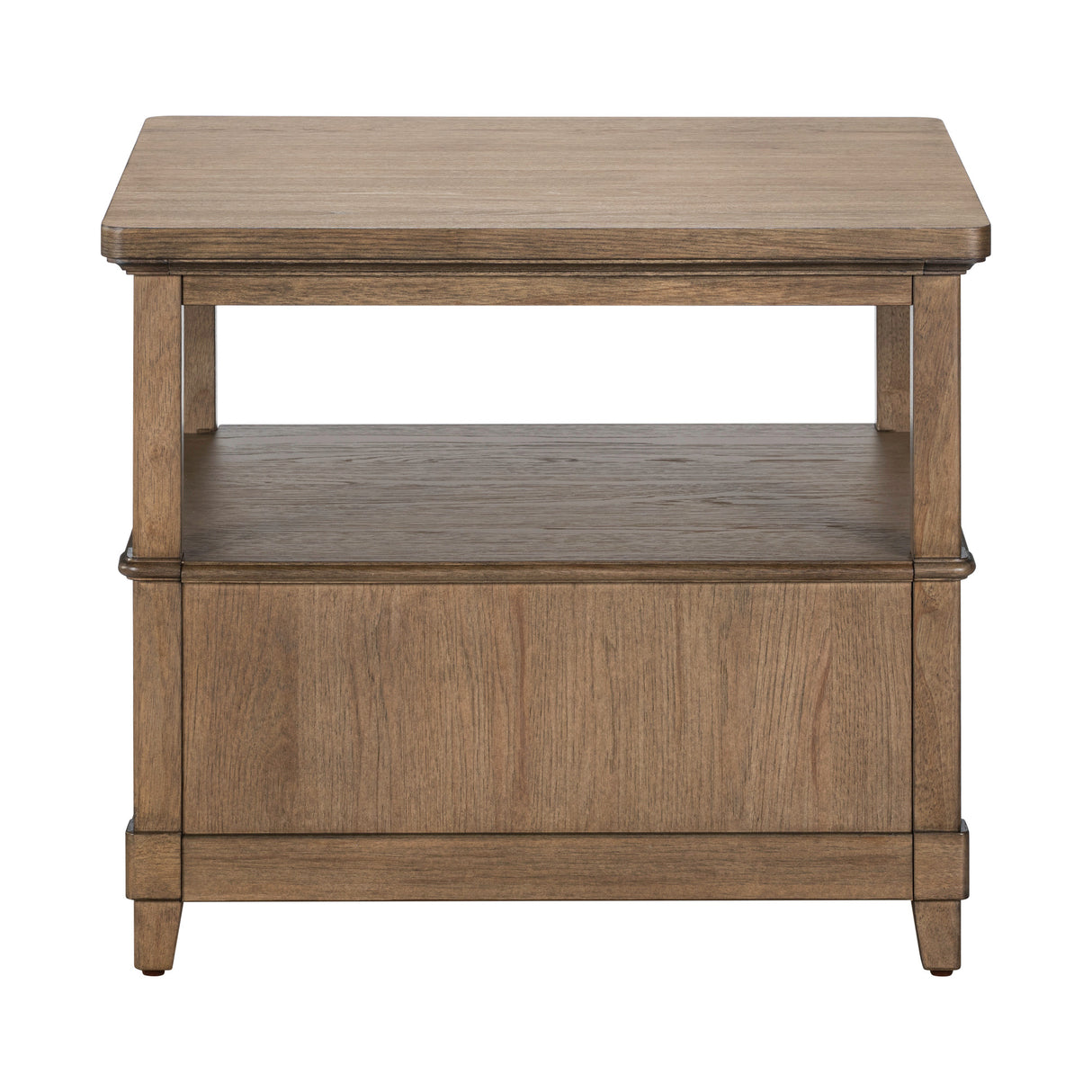 Side view of Artisan Home Sienna Stone 2 Drawer End Table