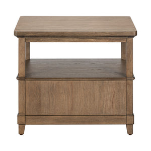 Side view of Artisan Home Sienna Stone 2 Drawer End Table