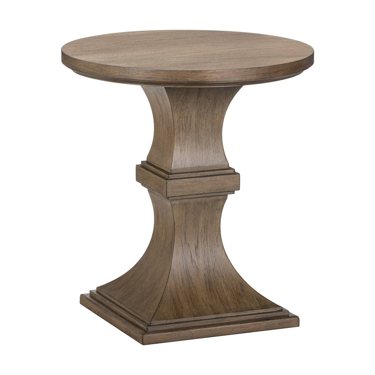 Front right view of Artisan Home Sienna Stone Round Chairside Table