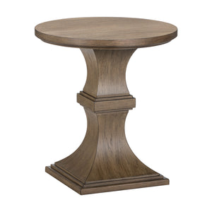 Front right view of Artisan Home Sienna Stone Round Chairside Table