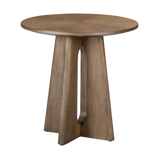 Hendrix Natural Round End Table QK1107462