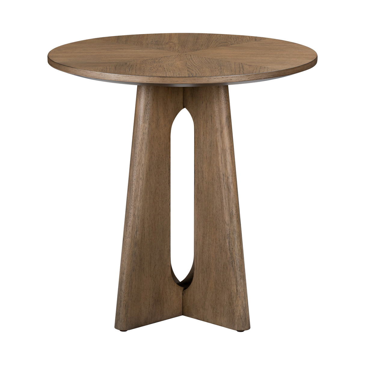 Side view of Hendrix Natural Round End Table