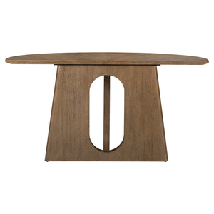 Back view of Hendrix Natural Demilune Sofa Table