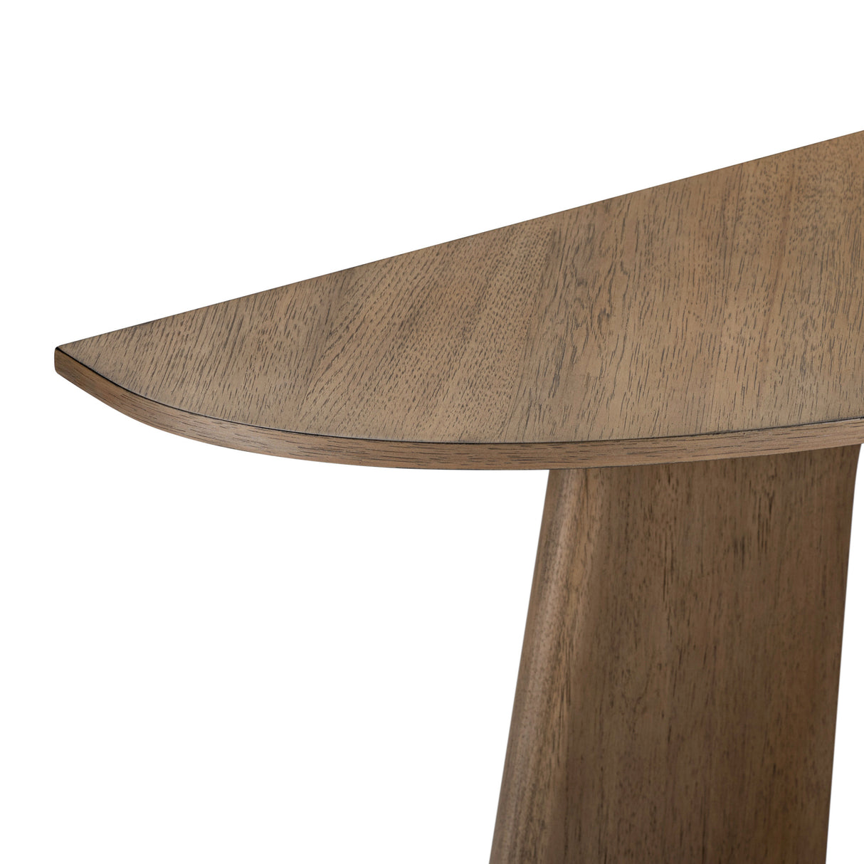 Detail view of Hendrix Natural Demilune Sofa Table