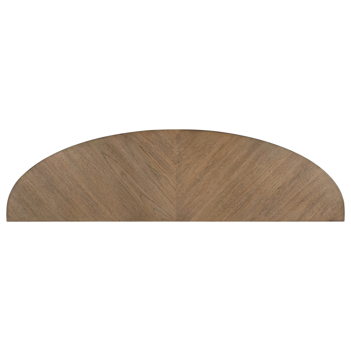 Top view of Hendrix Natural Demilune Sofa Table