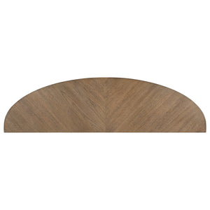 Top view of Hendrix Natural Demilune Sofa Table
