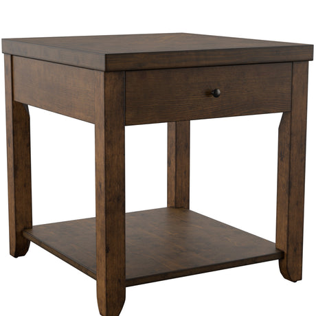 Front right view of Mitchell Nutmeg End Table