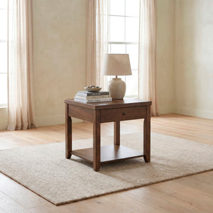 A room setting featuring Mitchell Nutmeg End Table