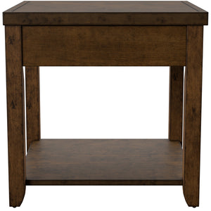 Side view of Mitchell Nutmeg End Table