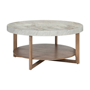 Front right view of Danby Alabaster Round Coffee Table