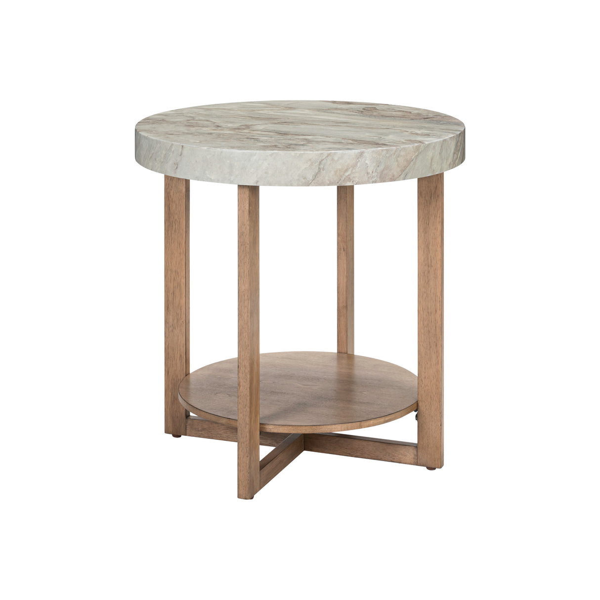 Front right view of Danby Alabaster Round End Table