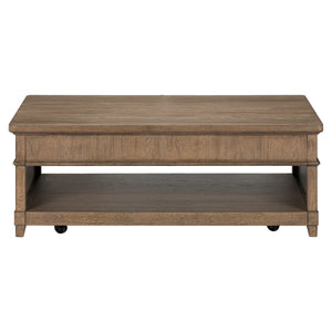 Back view of Artisan Home Sienna Stone Rectangular Coffee Table