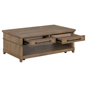 Detail view of Artisan Home Sienna Stone Rectangular Coffee Table