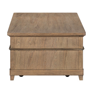 Side view of Artisan Home Sienna Stone Rectangular Coffee Table