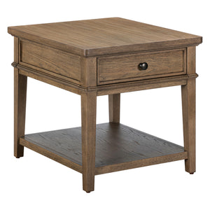Front right view of Artisan Home Sienna Stone 1 Drawer End Table