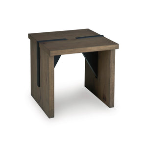 Front right view of Kandinew Brown Square End Table