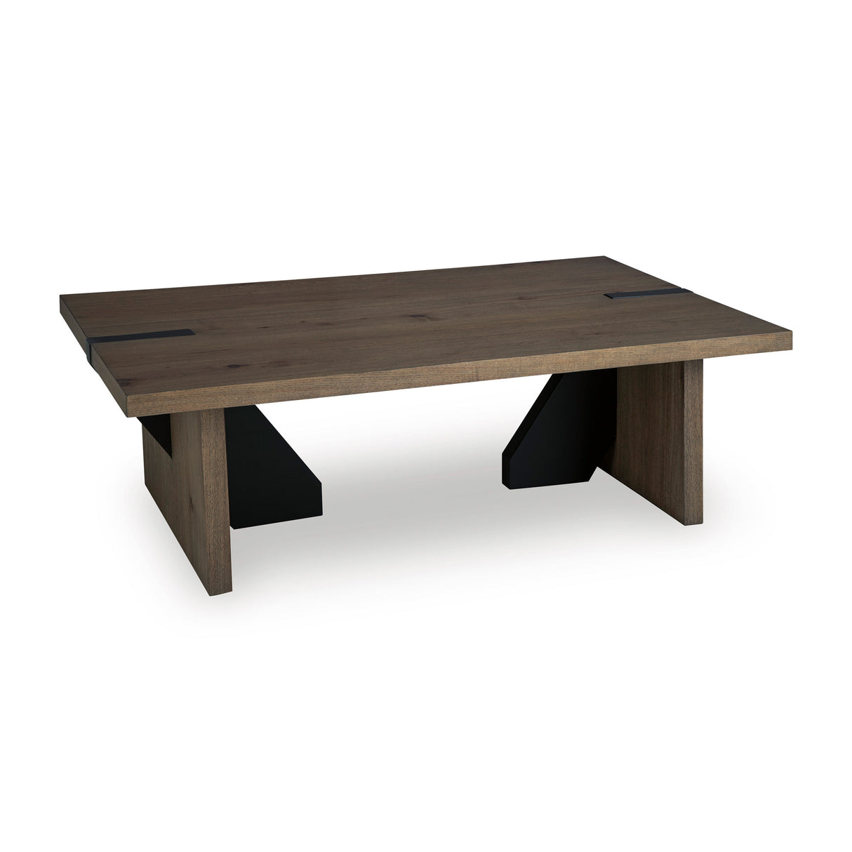 Front right view of Kandinew Brown Rectangular Coffee Table