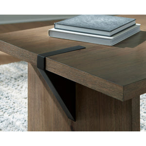 Detail view of Kandinew Brown Rectangular Coffee Table