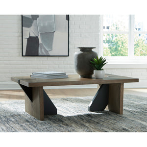 A room setting featuring Kandinew Brown Rectangular Coffee Table