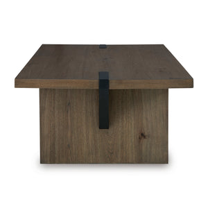 Side view of Kandinew Brown Rectangular Coffee Table