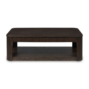 Back view of Carlibrie Warm Brown Lift Top Coffee Table