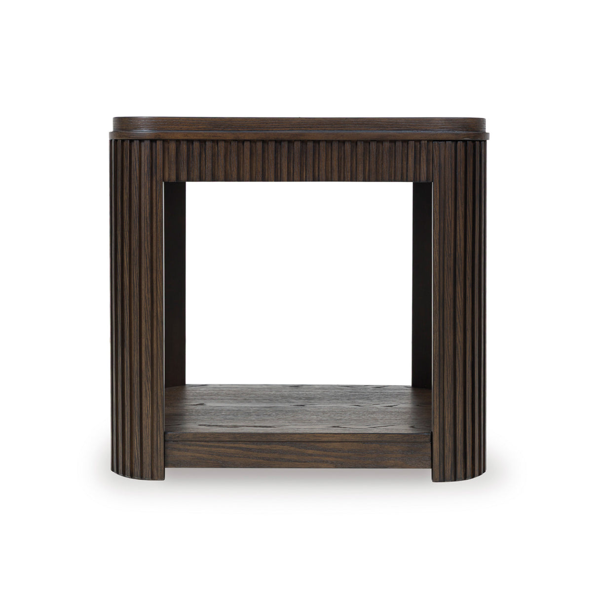 Side view of Carlibrie Warm Brown Rectangular End Table