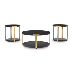Back view of Shylore Black Set of 3 Tables